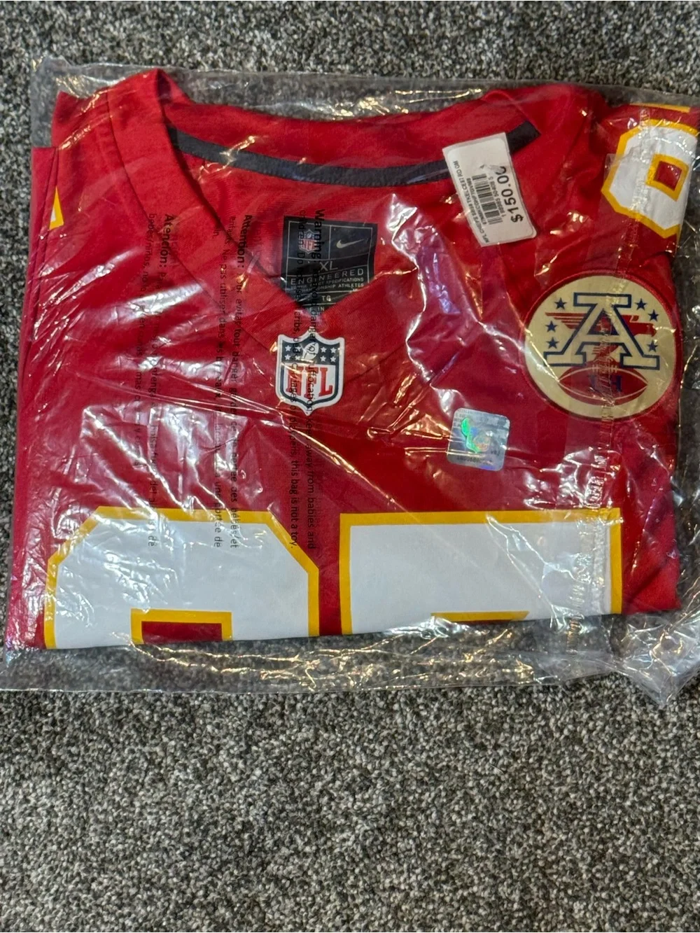 Nike Men’s Kansas City Chiefs Red #87 Football Jersey with Yellow/White Accents